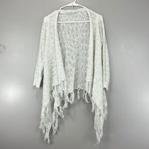 Elegant White Fringed Cardigan